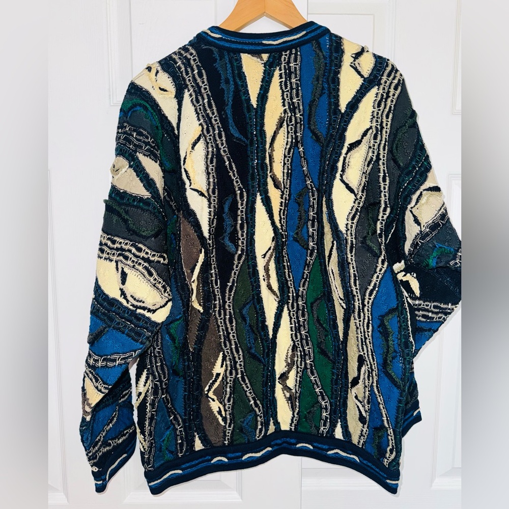 Vintage Coogi made in Australia Men’s Textured Knit 100% Cotton Sweater 90’s - Picture 6 of 6
